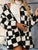 Double Take Full Size Checkered Button Front Coat with Pockets