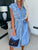 Collared Neck Cap Sleeve Denim Dress