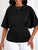 Plus Size Ruched Round Neck Half Sleeve Blouse