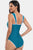 Contrast Trim Wide Strap One-Piece Swimwear