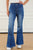 Elastic Waist Bootcut Jeans with Pockets