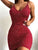 Glitter Double Spaghetti Straps Mini Dress