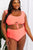 Marina West Swim Sanibel Crop Swim Top and Ruched Bottoms Set in Coral