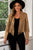 Fringe Trim Lapel Collar Cropped Blazer