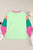 Color Block Round Neck Long Sleeve Top