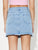 Distressed Raw Hem Mini Denim Skirt