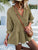 Ruffled Notched Three-Quarter Sleeve Blouse