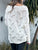 Lace Detail Openwork V-Neck Long Sleeve Sweater