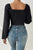 Ruched Balloon Sleeve Bodysuit