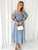 Off-Shoulder Balloon Sleeve Denim Dress