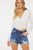 Kancan Distressed Button-Fly High Waist Denim Shorts