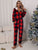 Plaid Zip Front Long Sleeve Hooded Lounge Jumpsuit