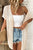 Openwork Open Front Short Sleeve Cardigan