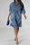 Distressed Raw Hem Button Up Denim Dress