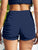 Ruched Mid-Rise Waist Swim Shorts