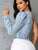 One Shoulder Long Sleeve Denim Top