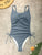 Drawstring Scoop Neck Sleeveless One-Piece Swimwear