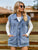 Button Up Collared Neck Sleeveless Denim Jacket