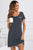 Contrast Trim Pocketed Round Neck Lounge Dress