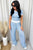 Contrast Trim Round Neck Top and Pants Set