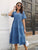 V-Neck Short Sleeve Midi Dress