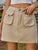 Pocketed Elastic Waist Denim Skirt