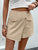 Pocketed High Waist Shorts with Zip