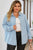 Plus Size Snap Down Pocketed Denim Jacket