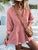 Ruffled Notched Three-Quarter Sleeve Blouse