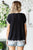 First Love Full Size Contrast Wavy Crochet Drop Shoulder Knit Top