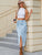 Slit Pocketed High Waist Denim Skirt