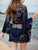 Lace V-Neck Three-Quarter Sleeve Cover Up