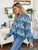 Double Take Full Size Printed Balloon Sleeve Blouse