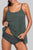 Full Size Spaghetti Strap Scoop Neck Tankini Set