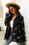 Collared Neck Star Print Long Sleeve Denim Jacket