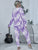 Tie-dye Round Neck Top and Drawstring Pants Lounge Set