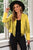 Fringe Trim Lapel Collar Cropped Blazer