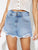 Raw Hem Distressed Denim Shorts