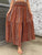 Printed Elastic Waist Maxi Skirt