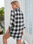 Plaid Lapel Collar Shirt Dress