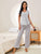 V-Neck Short Sleeve Top and Pants Lounge Set