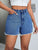 Raw Hem High Waist Denim Shorts