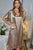 Satin Flutter Sleeve Side Slit V-Neck Night Dress