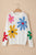 Flower Round Neck Dropped Shoulder Sweater