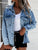 Distressed Snap Down Denim Jacket