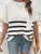 Striped Round Neck Short Sleeve Sweater