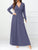 Pocketed Surplice Long Sleeve Maxi Dress