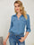 Pocketed Button Up Long Sleeve Denim Shirt