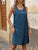 Pocketed Decorative Button Sleeveless Dress