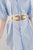 Shell Double Buckle Elastic Wide Belt